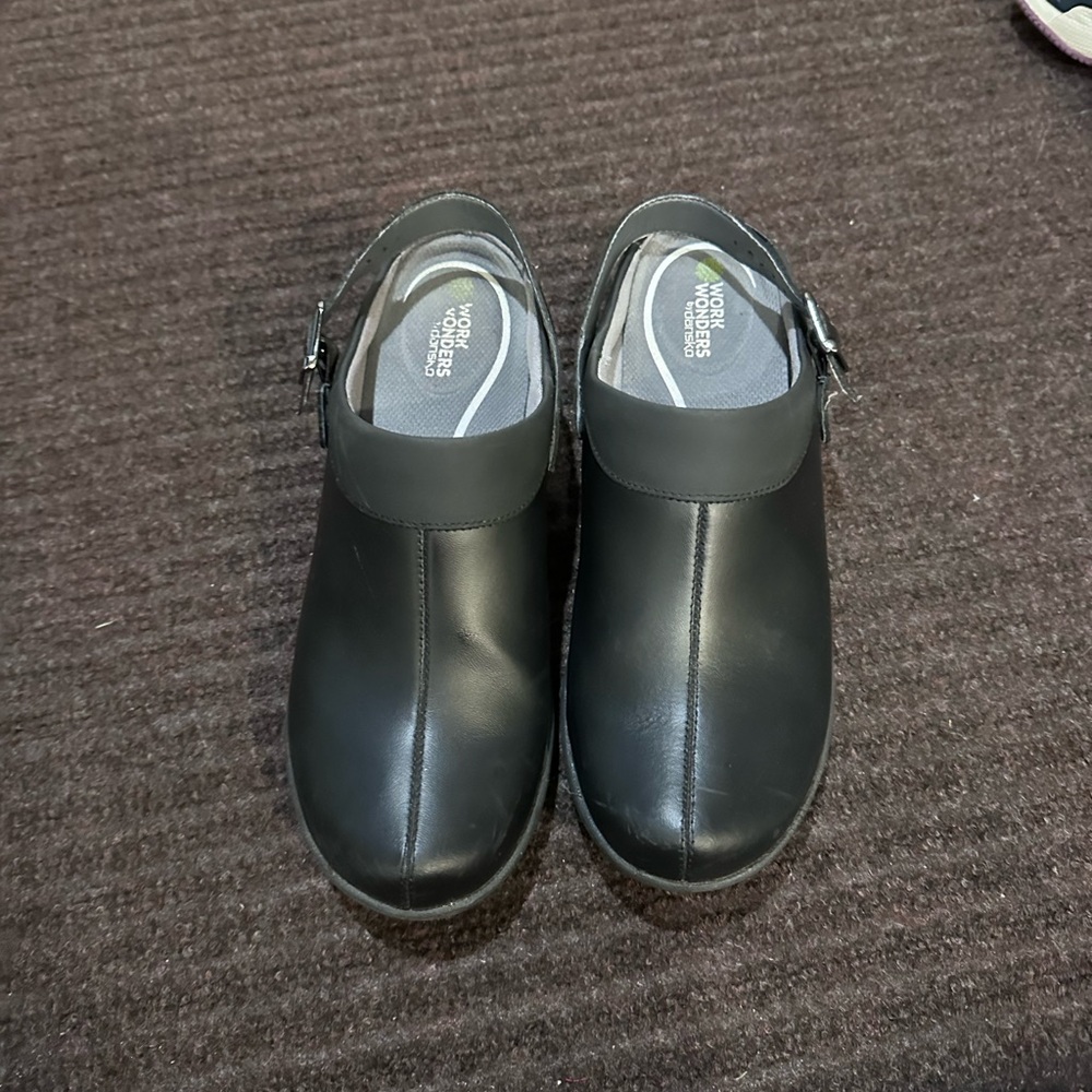 Dansko Black Leather Mules
